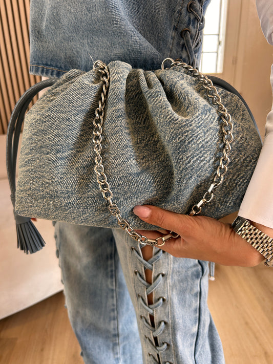 Borsa tassel bag - denim