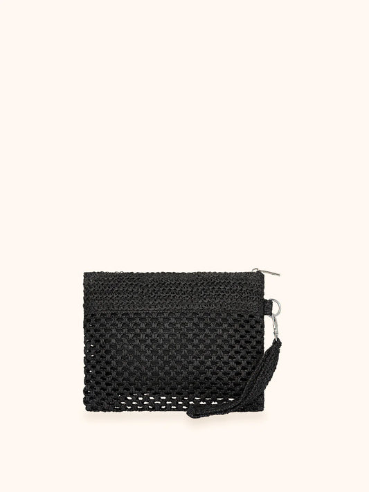 Mini Pochette rafia black