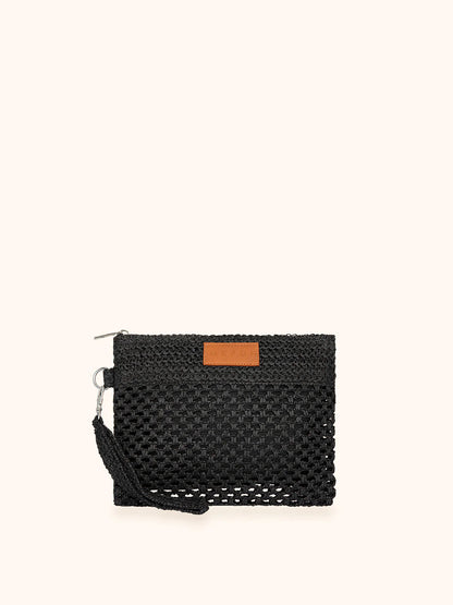 Mini Pochette rafia black