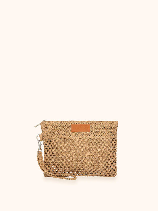 Mini Pochette rafia light brown