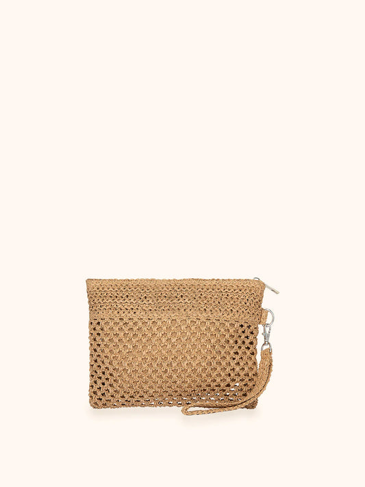 Mini Pochette rafia light brown