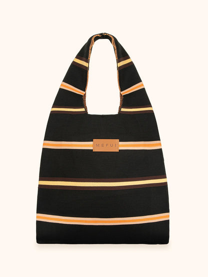 Maxi bag black rigata
