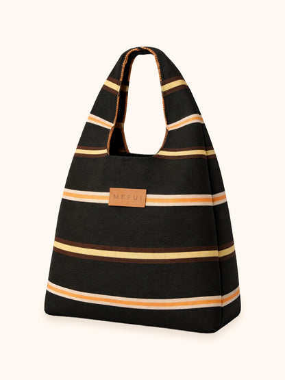 Maxi bag black rigata