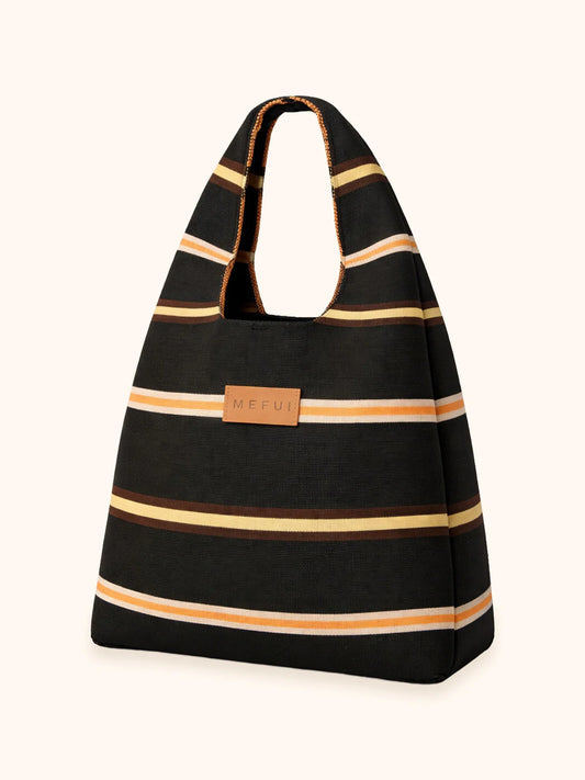 Maxi bag black rigata