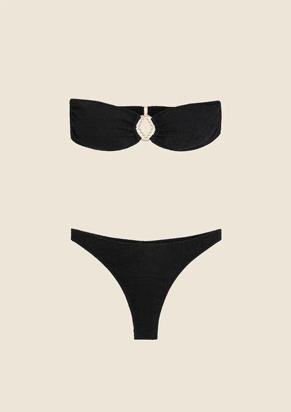 Bikini fascia gioiello nero