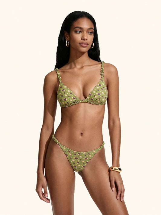 Bikini verde floreale