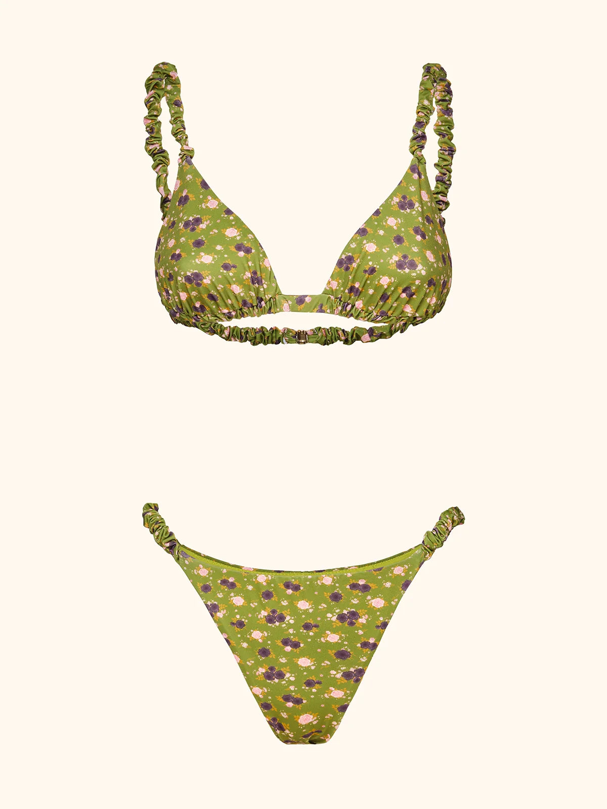 Bikini verde floreale