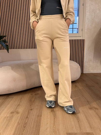 Pantalone palazzo in felpa beige