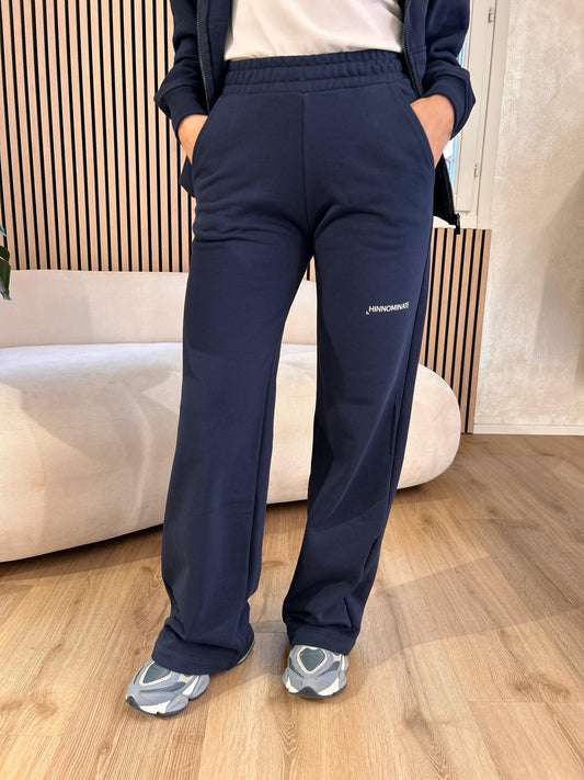 Pantalone a palazzo in felpa blu